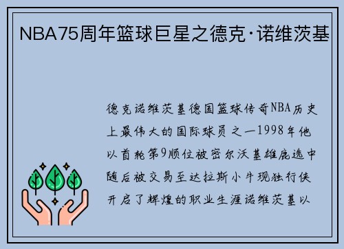 NBA75周年篮球巨星之德克·诺维茨基